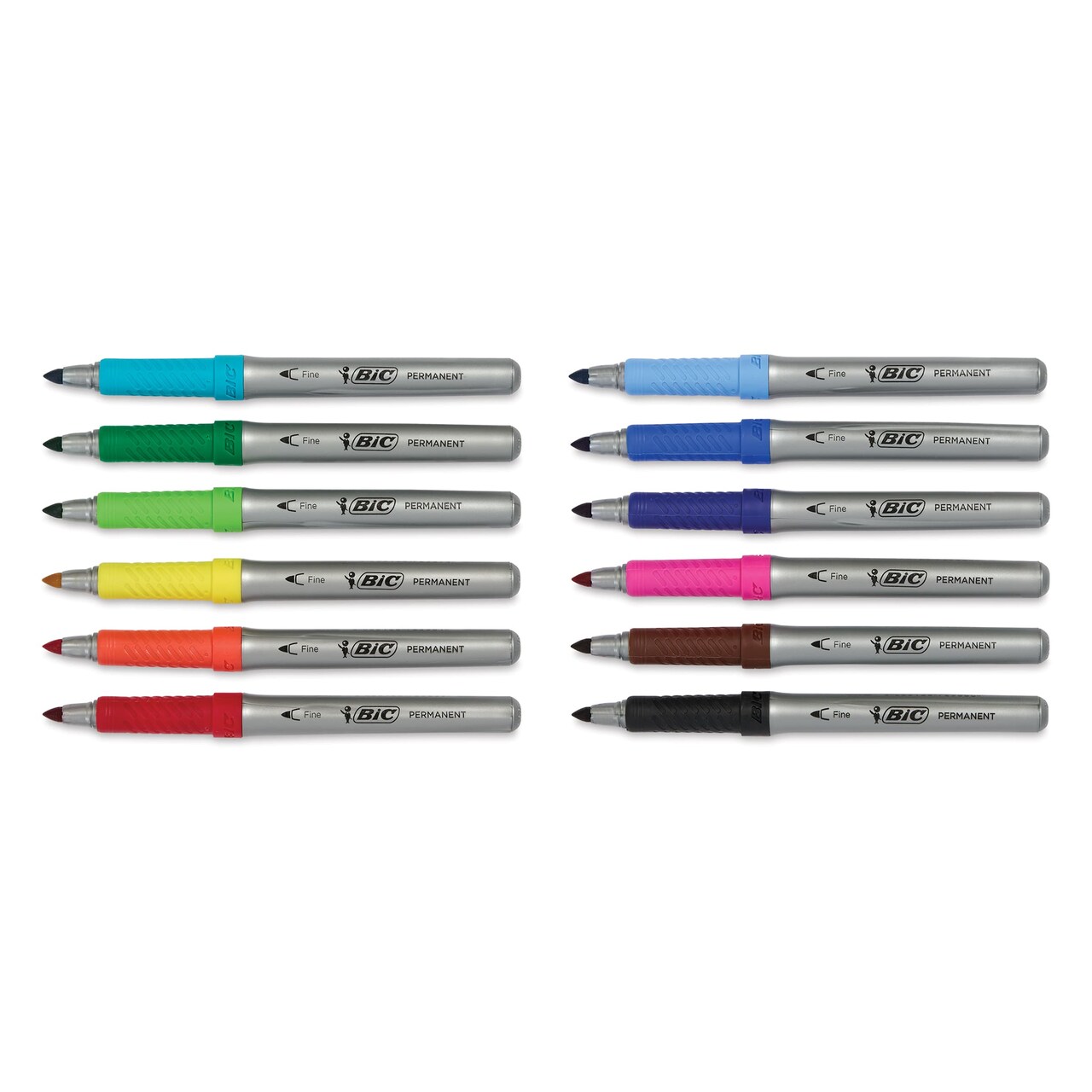 Bic Intensity Permanent Marker - Assorted Colors, Fine Tip, Set of 12